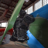 Двигатель М-11, установленный на самолёте По-2. ЦМ ВВС